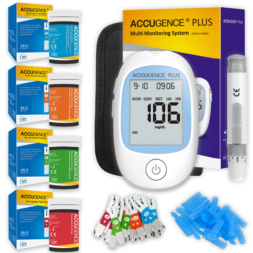 4 in 1 Multi Function Meter Hemoglobin Blood Glucose Uric Acid Ketone Meter Test Strip HB Anemia