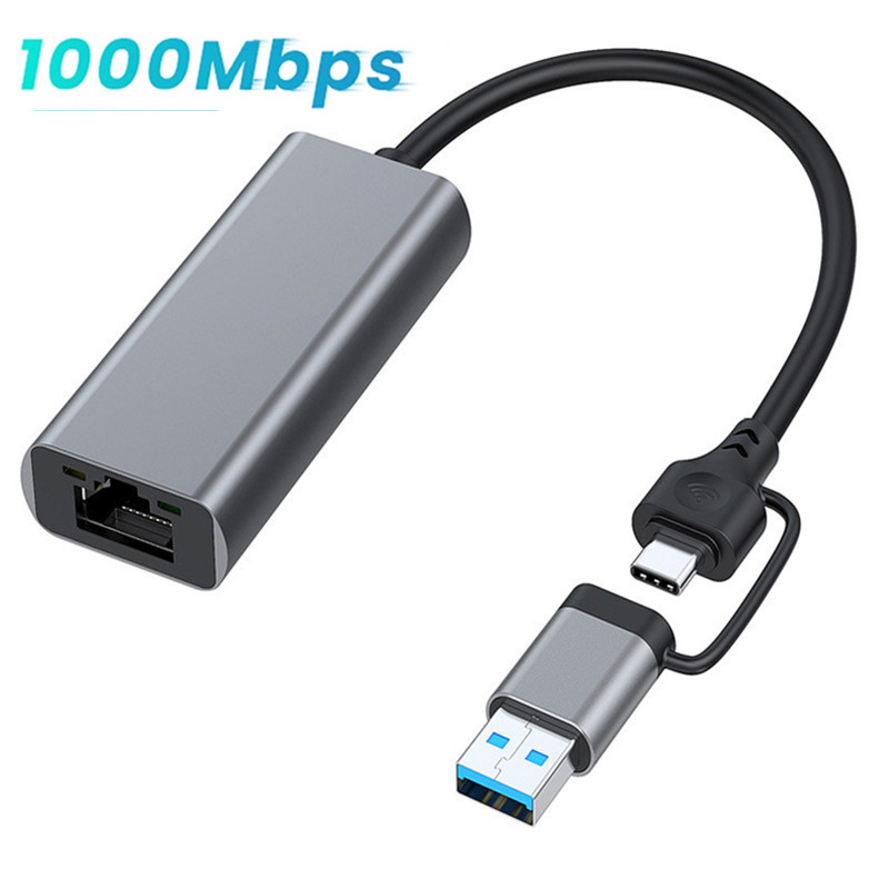 1000 Mbps Gigabit Type-C/USB to LAN Port Converter Cable - USB-C/USB 3.
