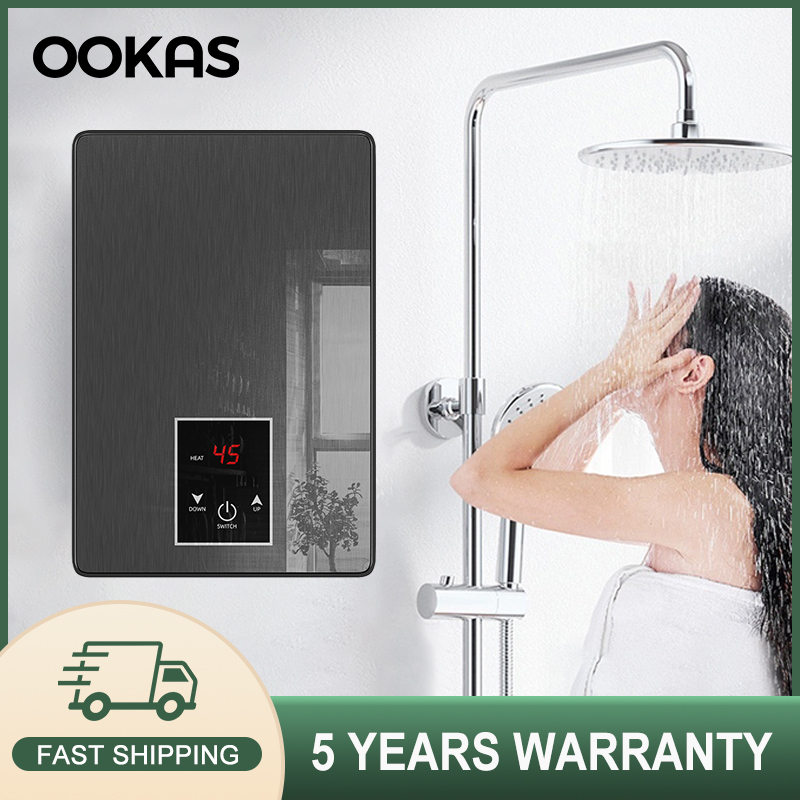 OOKAS Shower Water Heater Instant 6500W Quick-heating Electric LCD ...