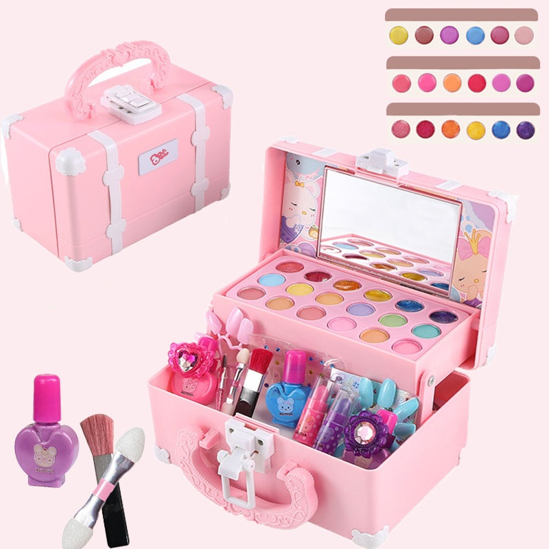 Kids Makeup Kit for Girls 31 Pcs Washable Real Kids Make Up Set