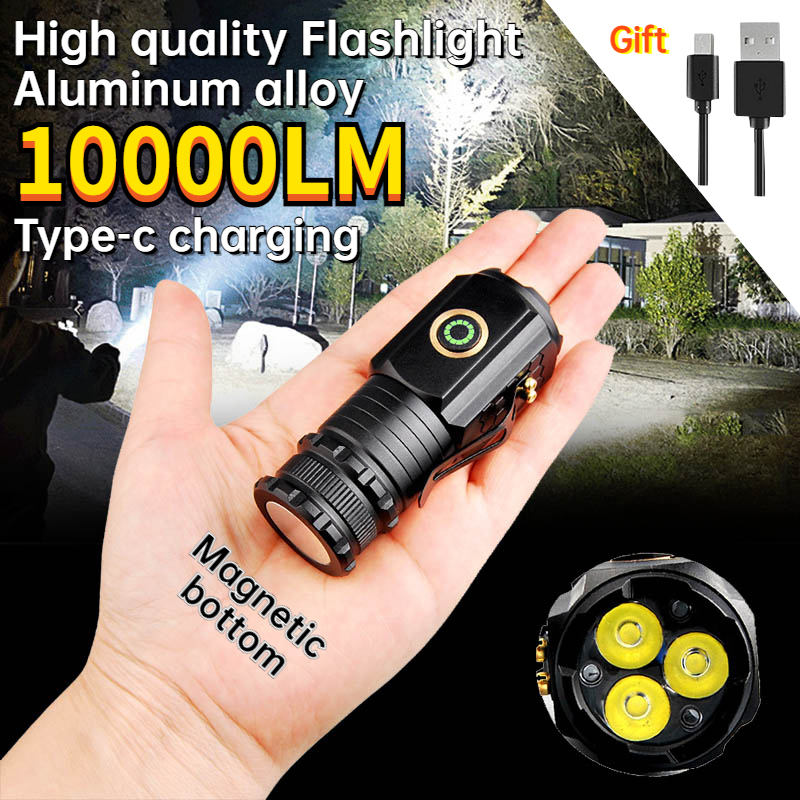 Ultra Bright torch light powerful rechargeable 3LED Flashlight ...