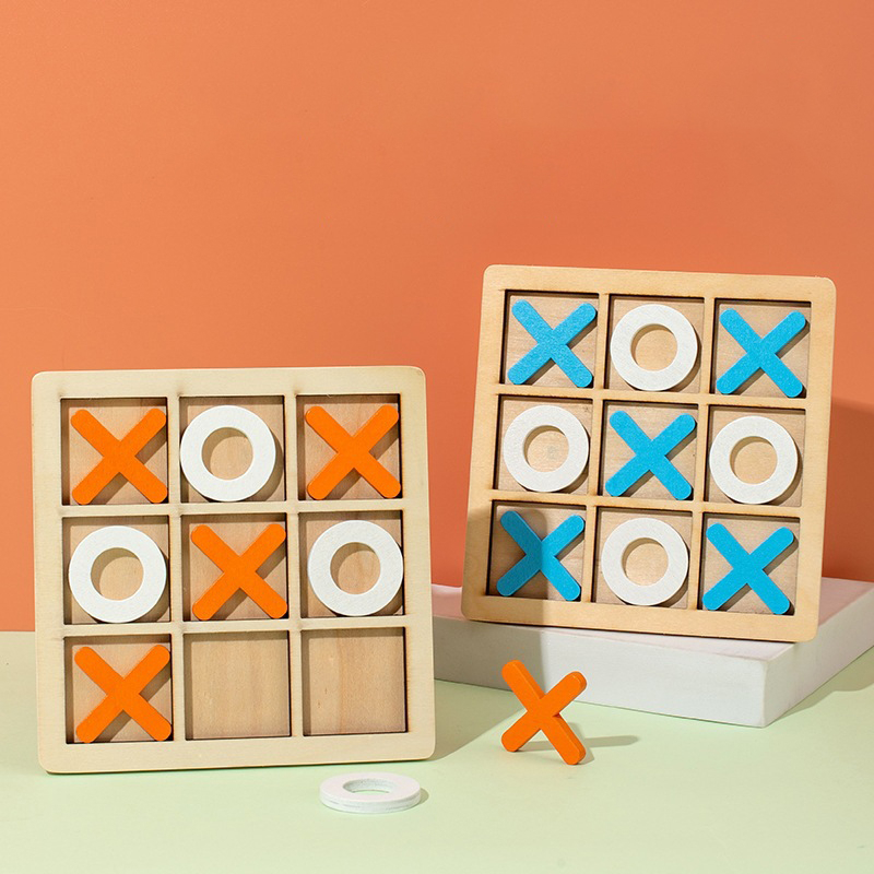 Wooden Tic Tac Toe Games Kids Mini Board Games XO Chess Board Games ...