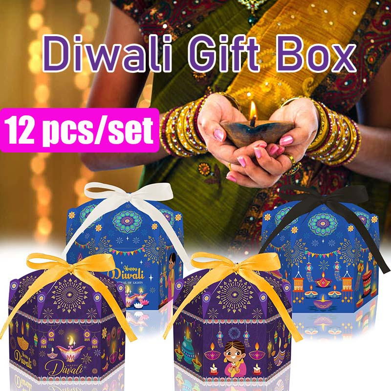 12 Boxes Diwali Gift Boxes Deepavali Hex Candy Cookies Box Deepavali