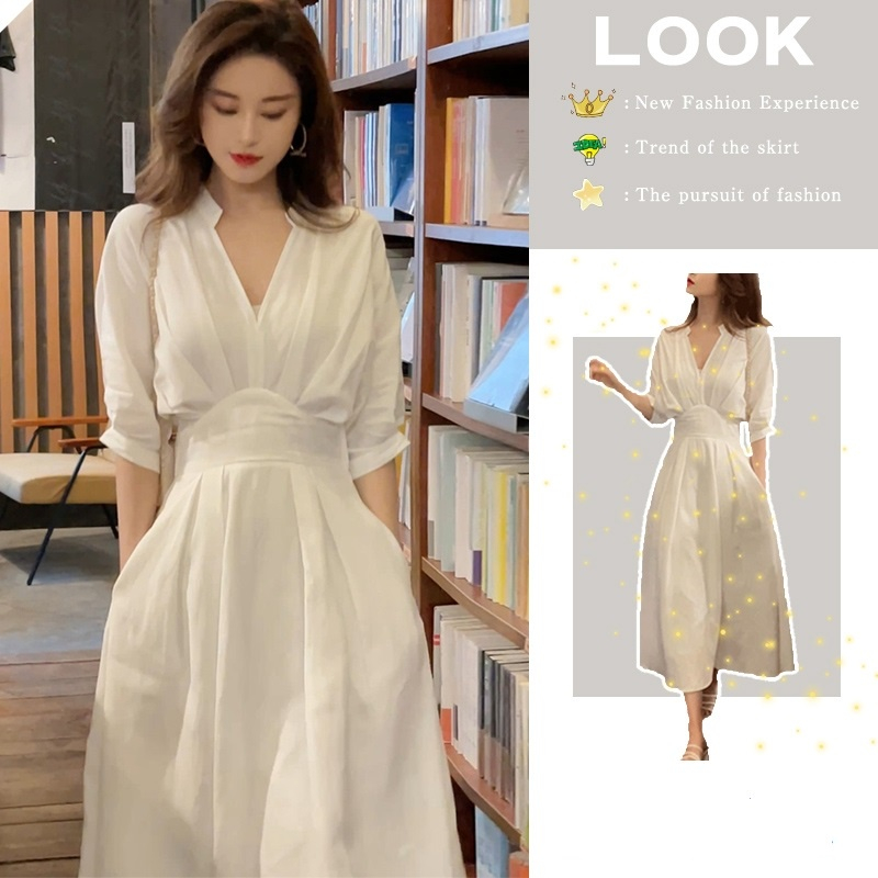 Women's Light Luxury Chiffon Elegant Back Zipper Office Pockets