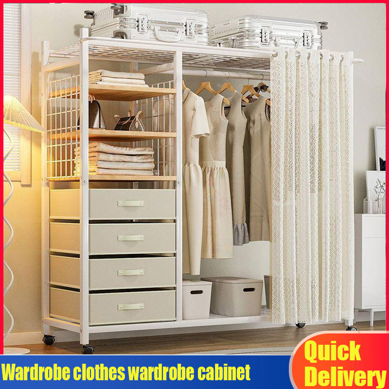 【Free shipping】Wardrobe almari baju clothes wardrobe Simple