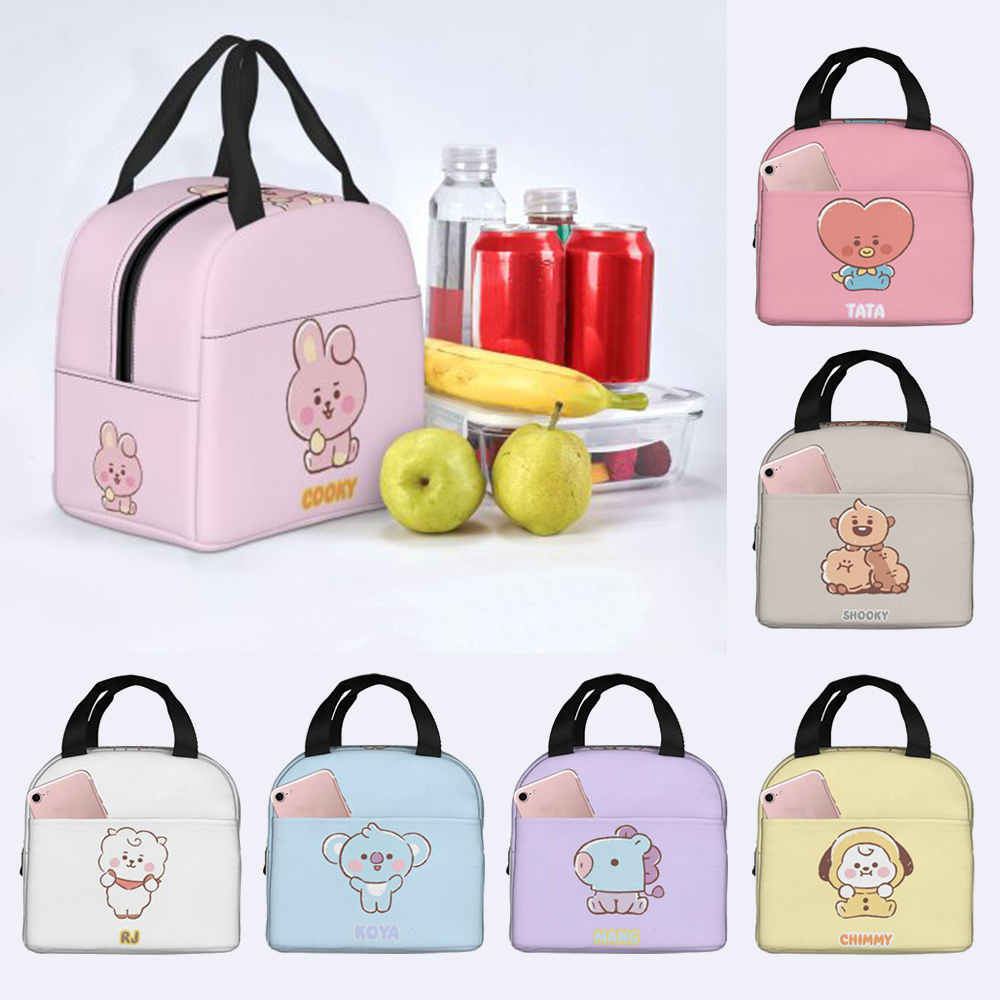 BT21 Lunch Box Tote Bag for Outing Food Insulation Bag BTS Lunch Bag ...