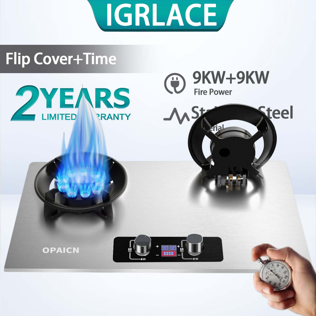 IGRLACE 9KW Magic Stove Dapur Gas Memasak Flip Gas Stove Cooker