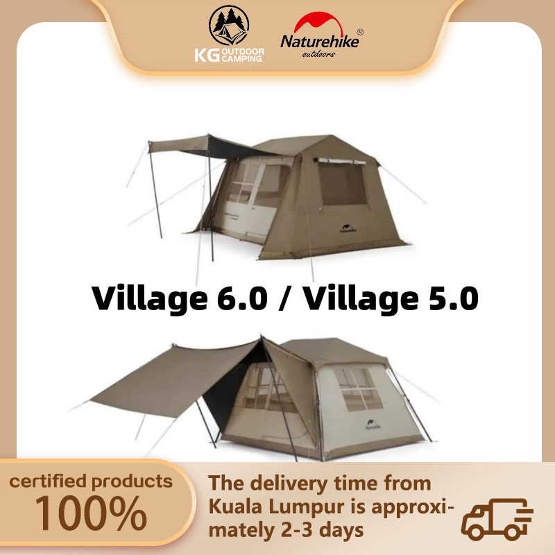 Naturehike Village 6.0&5.0 Family Waterproof Automatic Camping 2-6 ...