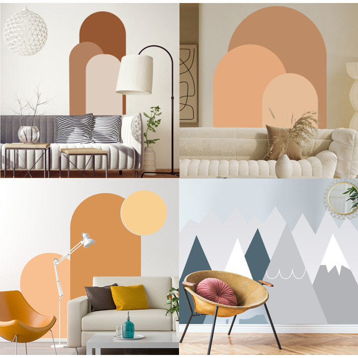 PVC Arch Wall Stickers Wall Stickers Abstract Art Style Oval Arch ...