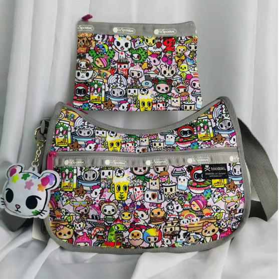 LeSportsac Tokidoki Multi Black Parachute Hobo outlet Bag