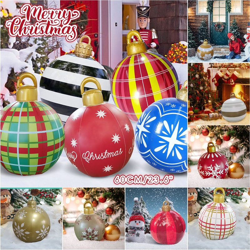 [noels.my] 60cm Christmas Inflatable Decorated Ball PVC Giant Big Large ...