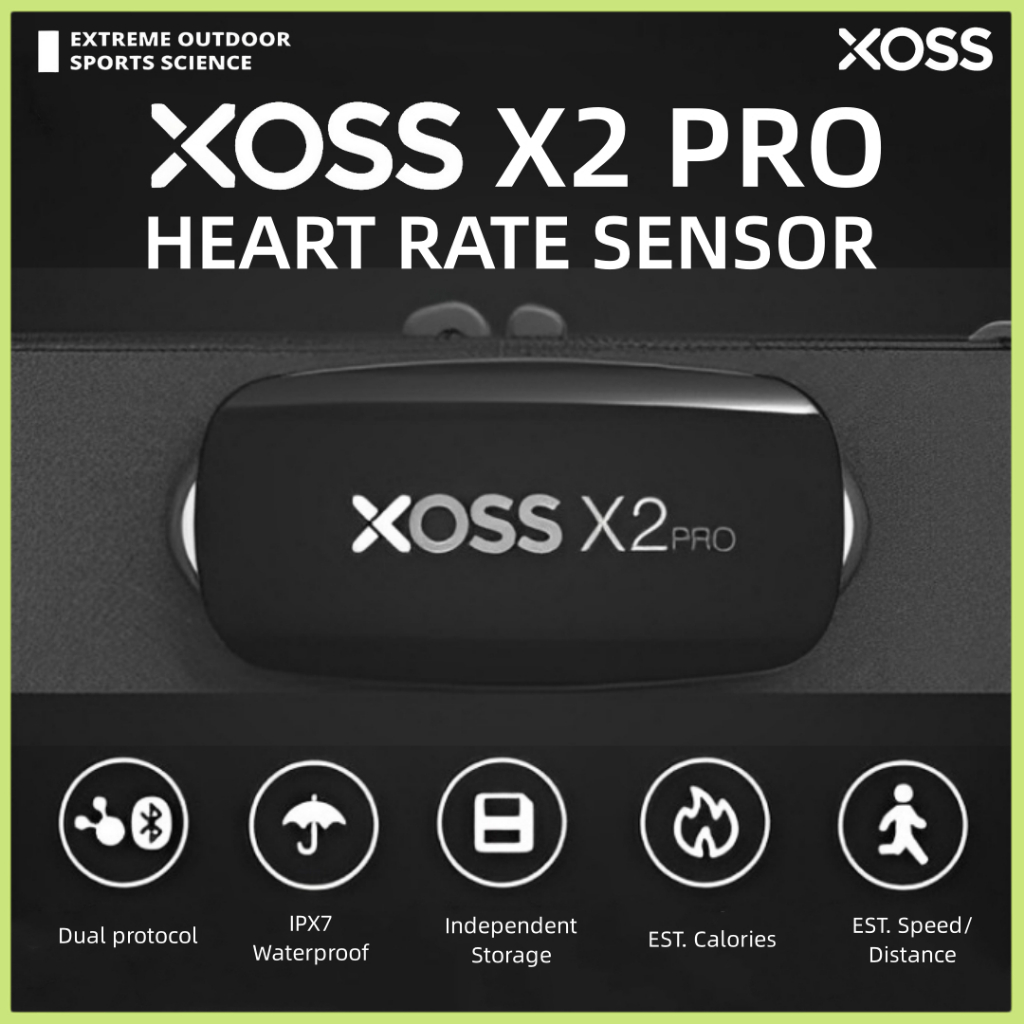 XOSS X2 Pro Chest Heart Rate Sensor Bluetooth Ant + Wireless Waterproof