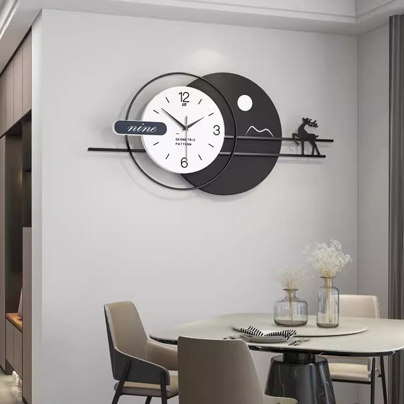 Modern Minimalist Clock Wall Clock Living Room Entrance Background