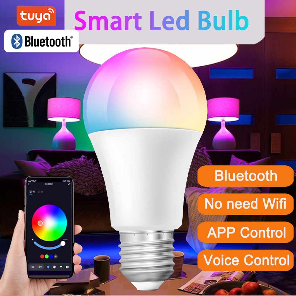 Smart Tuya E27 Bluetooth LED Light Bulb 6W 10W RGB Color Changing Dimmable Bulb Light Smart Life