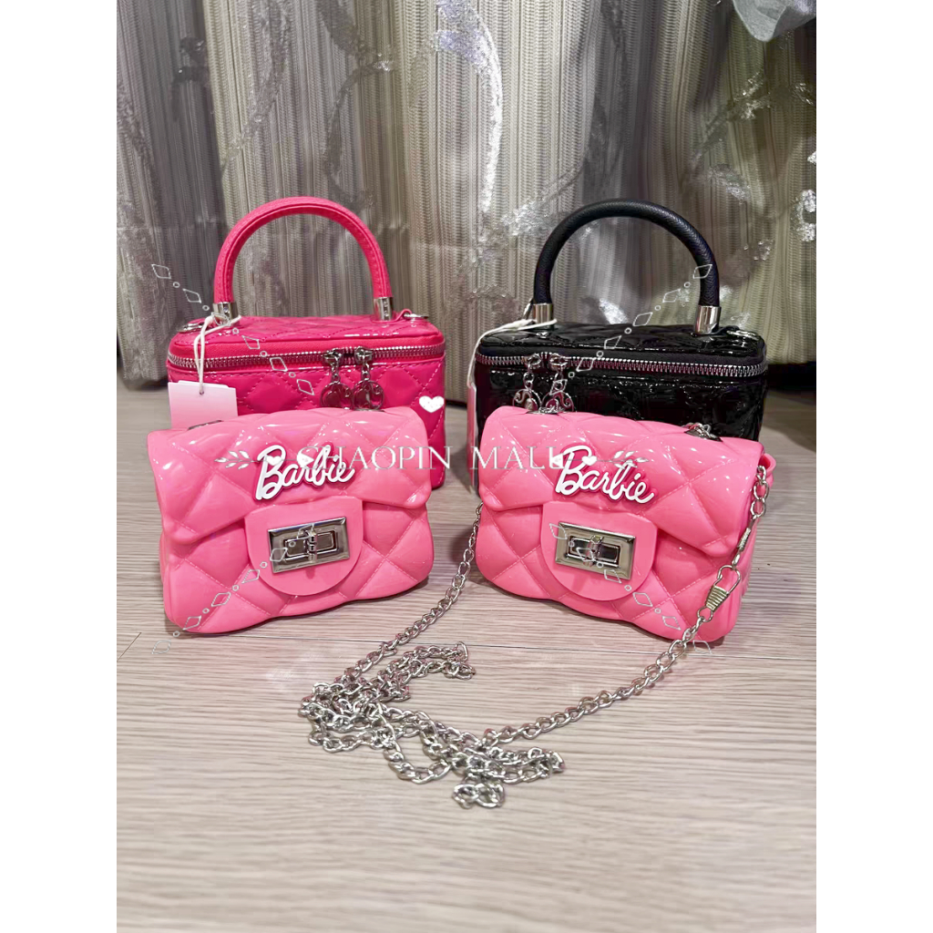 Miniso Barbie Series Black Jelly Mini Bag Fashion Style