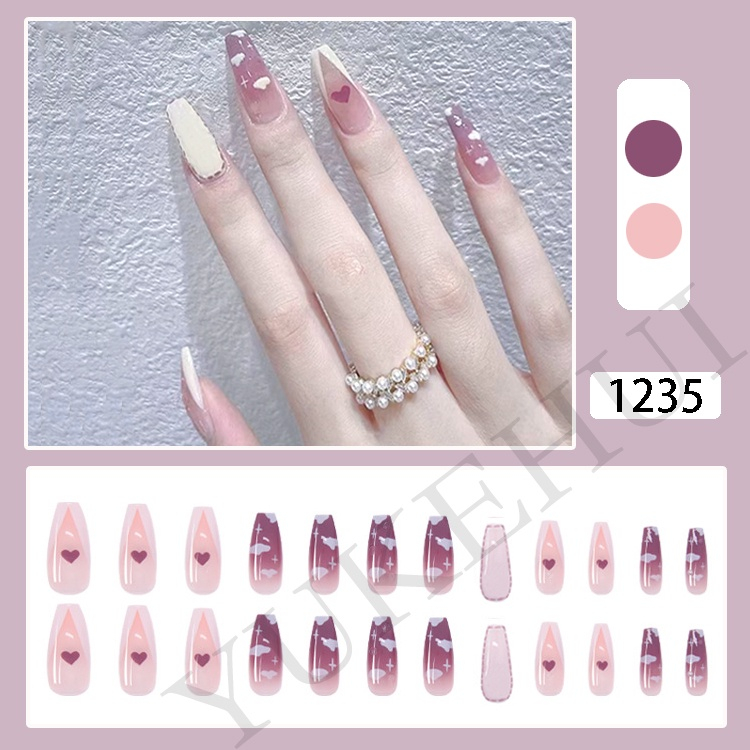 YUKEHUI fake nails long fake nails nail sticker press on nails 美甲片 甲片 ...