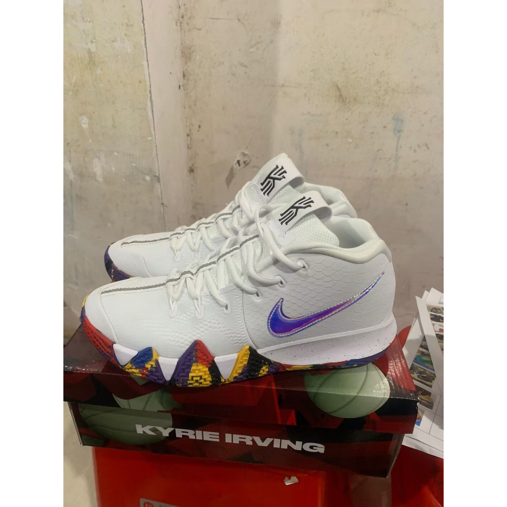 NK Kyrie 4 IV March Madness Mens NCAA White Red 3M Multi Color 943806 104 Shopee Malaysia