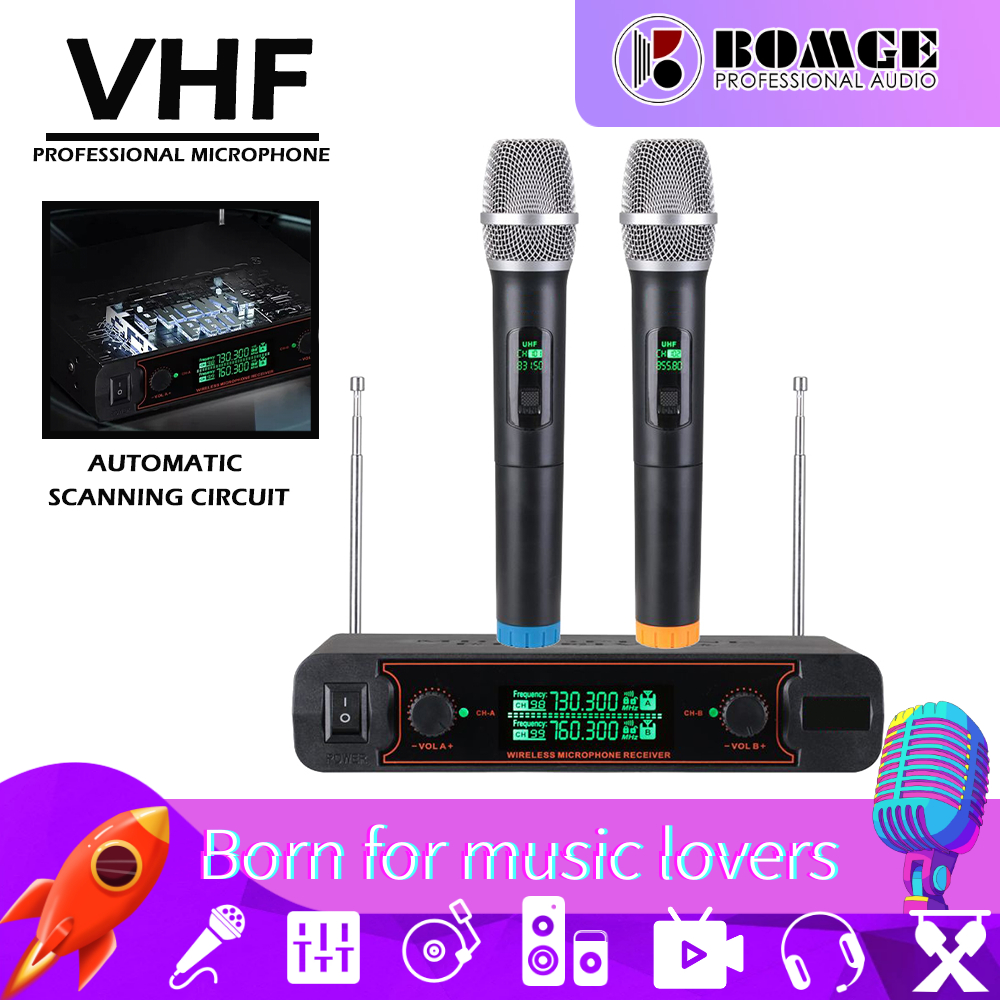 BOMGE VHF Frequencies 2 Portable Dynamic Capsule 2 Channel WIRELESS