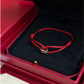 Cartier Trinity de Cartier Three Tone 18k Gold Red Adjustable Cord Bracelet  Cartier
