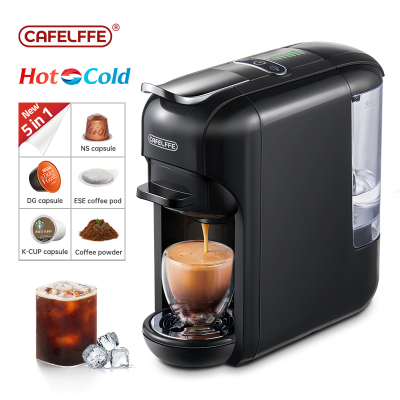 5 In 1 Coffee Machine Hot/Cold Capsule Maker Dolce Gusto Milk Nespresso ...