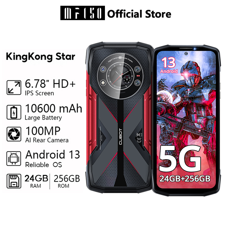 Cubot KINGKONG STAR 24GB+256GB Smartphone 5G Smart Phone Android 13  10600mAh