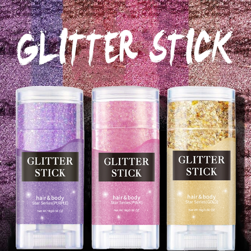 Glitter Stick Waterproof Longlasting Sequins Glitter Gel Stick For