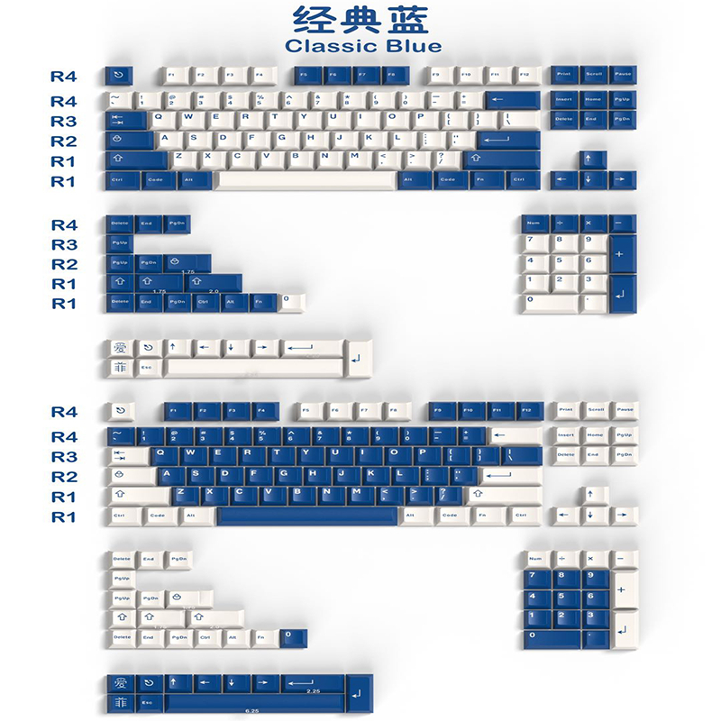 GMK ICON Clone 132 Keys Keycap Double Shot WOB BOW Modern Dolch Keycaps ...