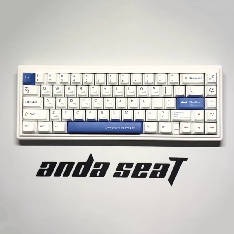 GMK Clone Klein white Blue 141 Keys Keycap PBT Keycaps Dye sub WOB BOW ...