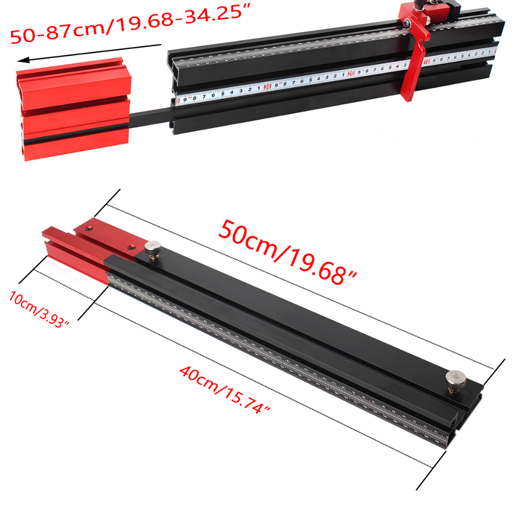 1Pc 75 Type Telescoping Aluminum Profile Router Fence TTrack Table Saw