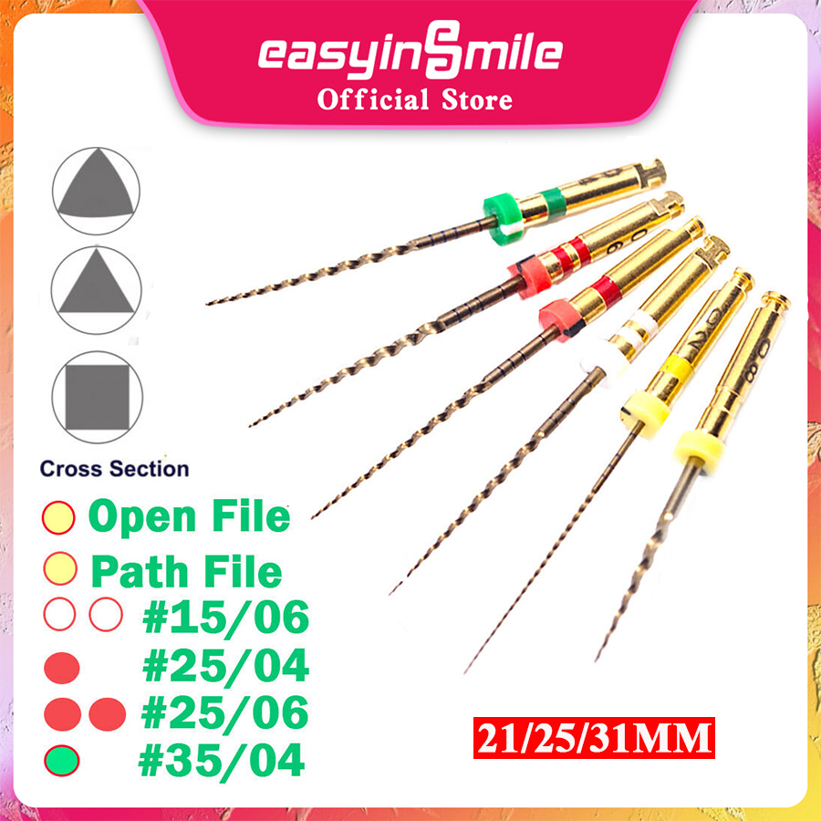 Easyinsmile 6File/Pack Dental Endo Rotary Files X3Pro Gold Taper Niti
