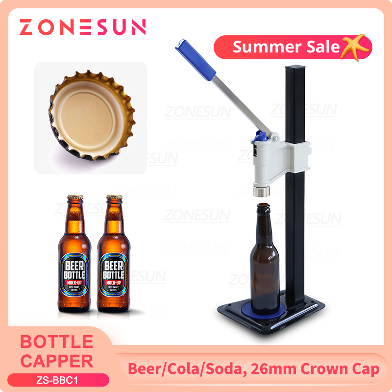 ZONESUN ZS-BBC1 Manual Beer Capper Crown Cover Closure Capping Tool ...