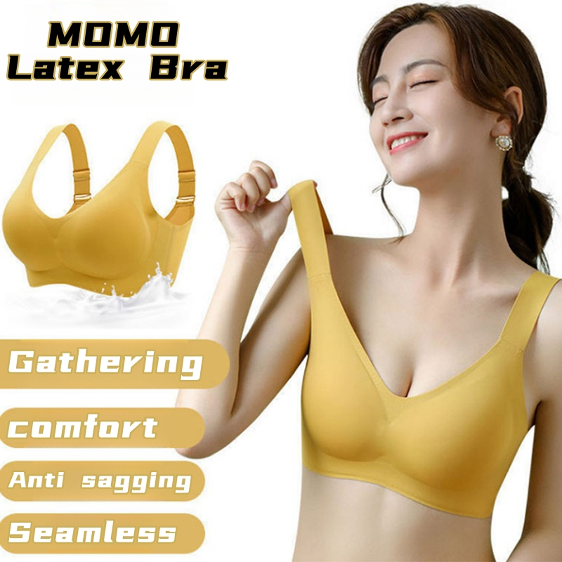 MOMO Latex Seamless Bra Women Gathered Bra Without Steel Rim