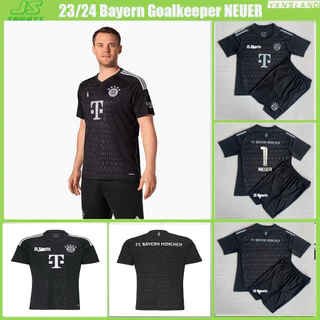 Bayern Munchen No1 Neuer Black Goalkeeper Long Sleeves Kid Jersey
