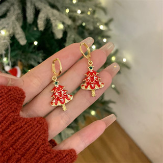 Gold sale christmas earrings