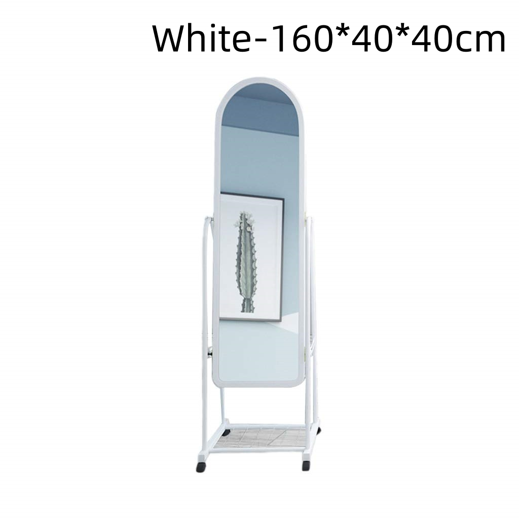 UPSEN 160CM Full Body Mirror Standing Mirror with Wheel and Adjustable PVC Frame | Cermin Bilik Panjang Besar Beroda