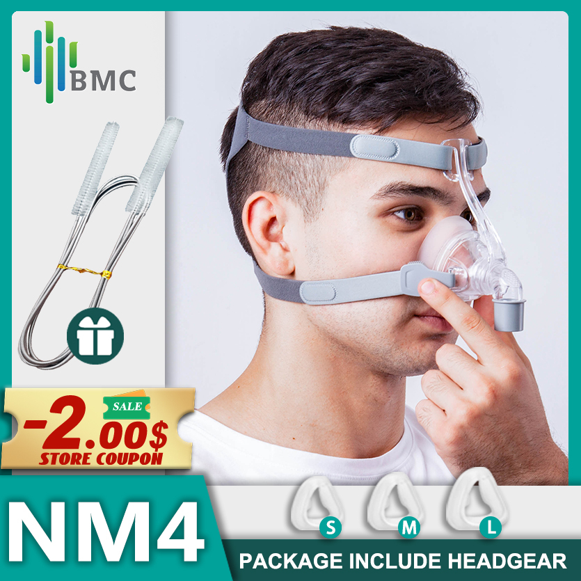 BMC CPAP Mask Nasal Mask Nasal Mask With Headgear Silicon Gel Cushions