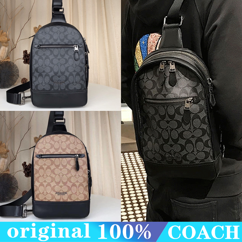 Coach men classic shoulder bag leisure sling bag fashion messenger bag ...