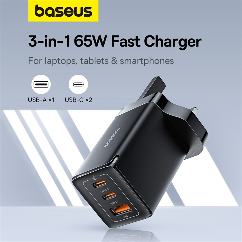 Baseus GaN5 Pro Fast Charger 2C+U 65W UK For Phone Laptop | Shopee Malaysia