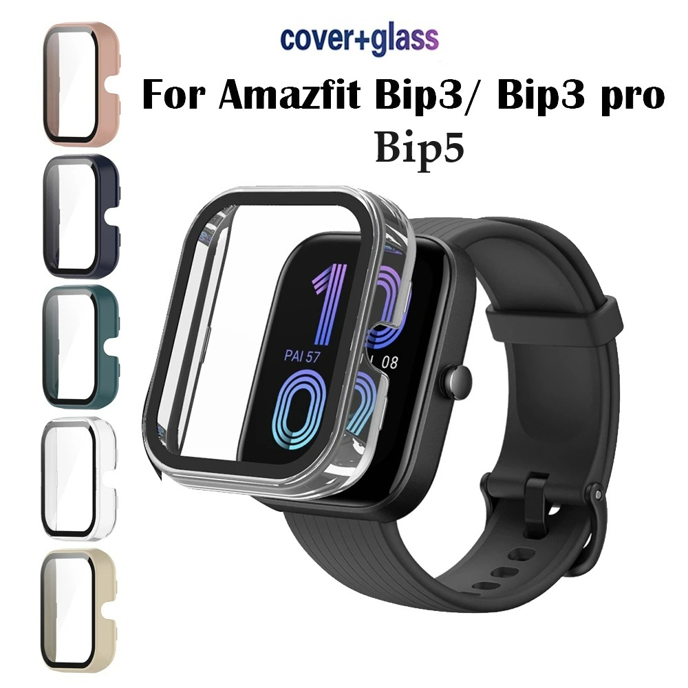 For Amazfit Bip 5 Bip3 3 Pro U pro Pop Strap Smart watch Silicone Bracelet  bip5 Case PC+Glass Screen Protector Film Full Cover Bumper - buy For Amazfit  Bip 5 Bip3 3