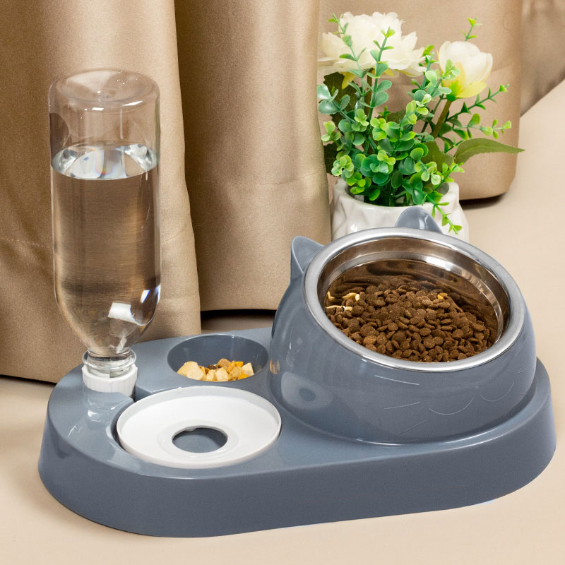 Cat Food Bowls Stainless Steel Cat Bowl Double Dog Cat Bowls 2 In 1 Cat