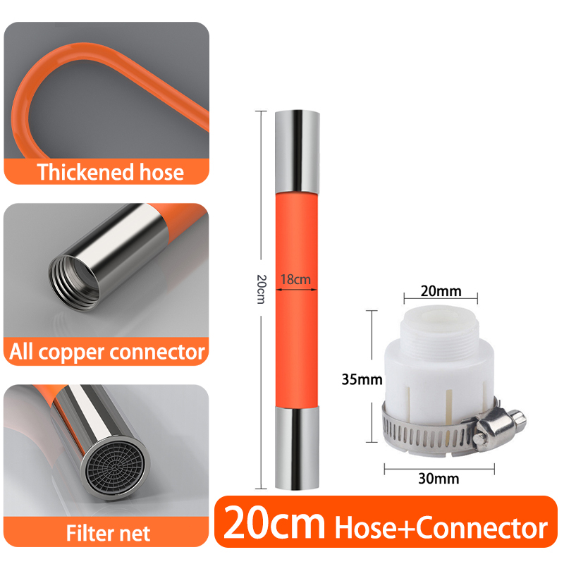 20/30/50CM Water Faucet Extension Hose 360° Rotation Bending Faucet - View #4