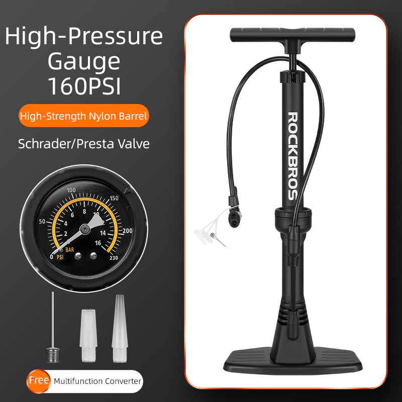 【MY Delivery】ROCKBROS Pump Bicycle 160 PSI High Pressure Visual Tire ...