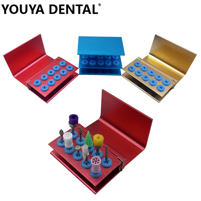 10 Holes Dental Burs Holder Block Case for High Speed Burs& Low Speed