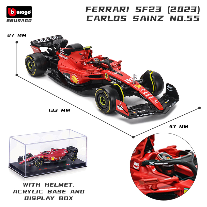thumbnail image 2 of Bburago F1 2024 1:43 Ferrari SF24 #16 Charles Leclerc #55 Carlos Sainz Alloy Diecast Cars Model Toys Gifts I.890193759 2 of 14
