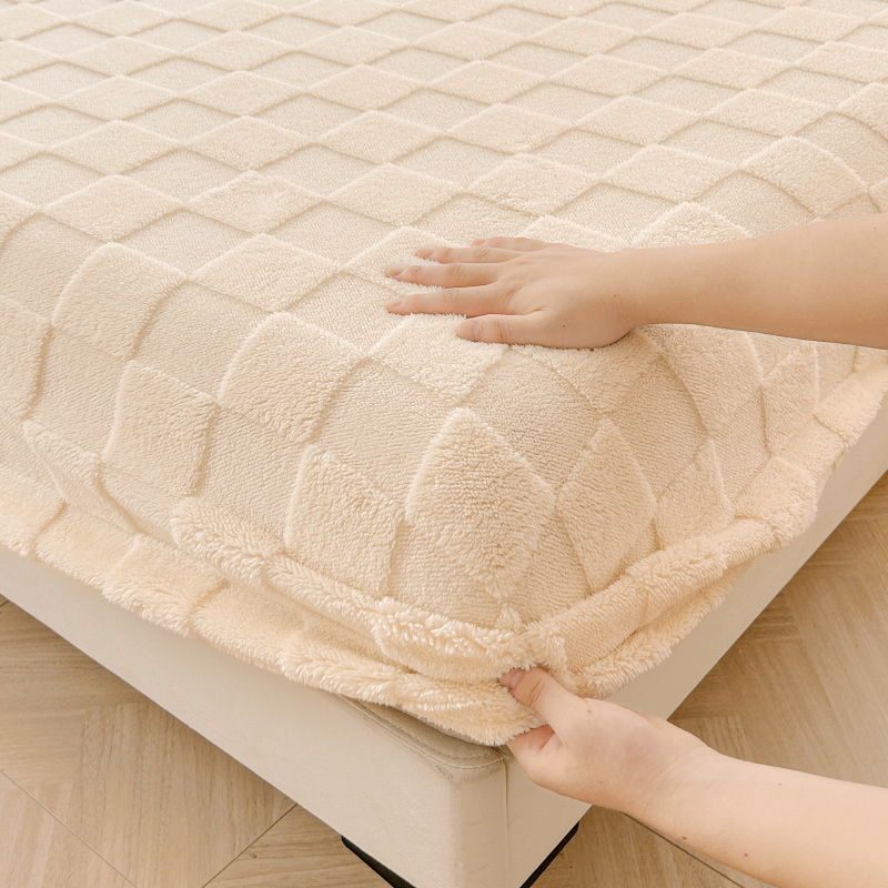 Teflon Sheet SinglePiece Thick Mattress Cover AntiSlip Fitted Sheet