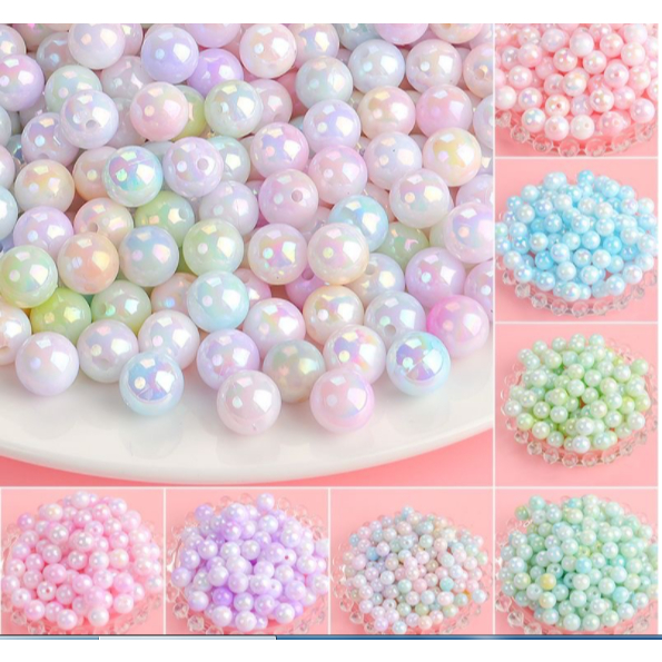 Colored perforated round bead DIY handmade beaded jewelry accessories ...