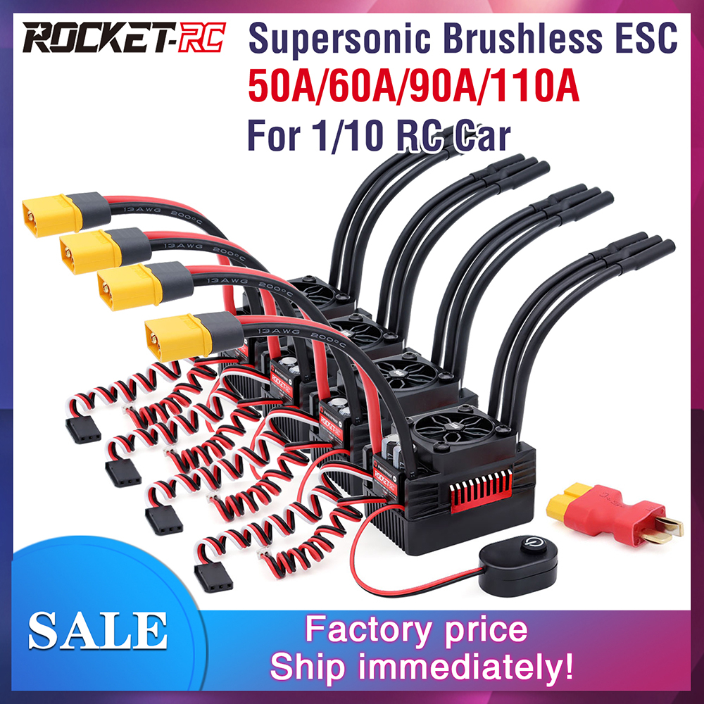 Rocket V2 Supersonic 50A 60A 90A 110A ESC Waterproof Brushless Speed ...
