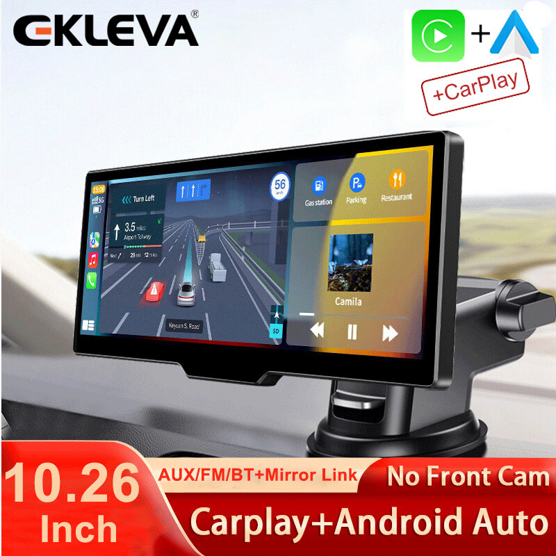 EKLEVA Universal GPS Navigation Wireless CarPlay & Android Car Mirror