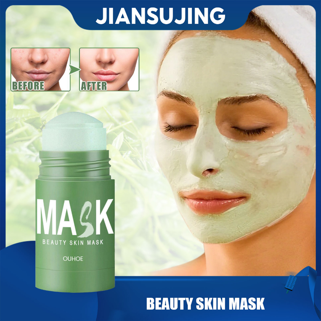 OUHOE Green Tea Mask Stick Green Tea Cleansing Solid Mask Remove