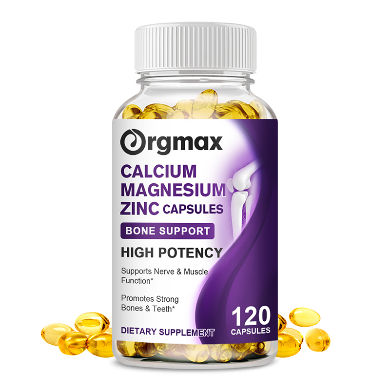 Orgmax Calcium Magnesium Zinc Capsules Vitamin D3 Supports Bone Health